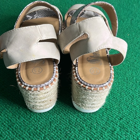 SHELB Gray Cream Espadrilles with Adjustable Ankle Strap size 7,5 - Picture 4 of 7